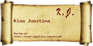 Kiss Jusztina névjegykártya