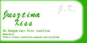 jusztina kiss business card